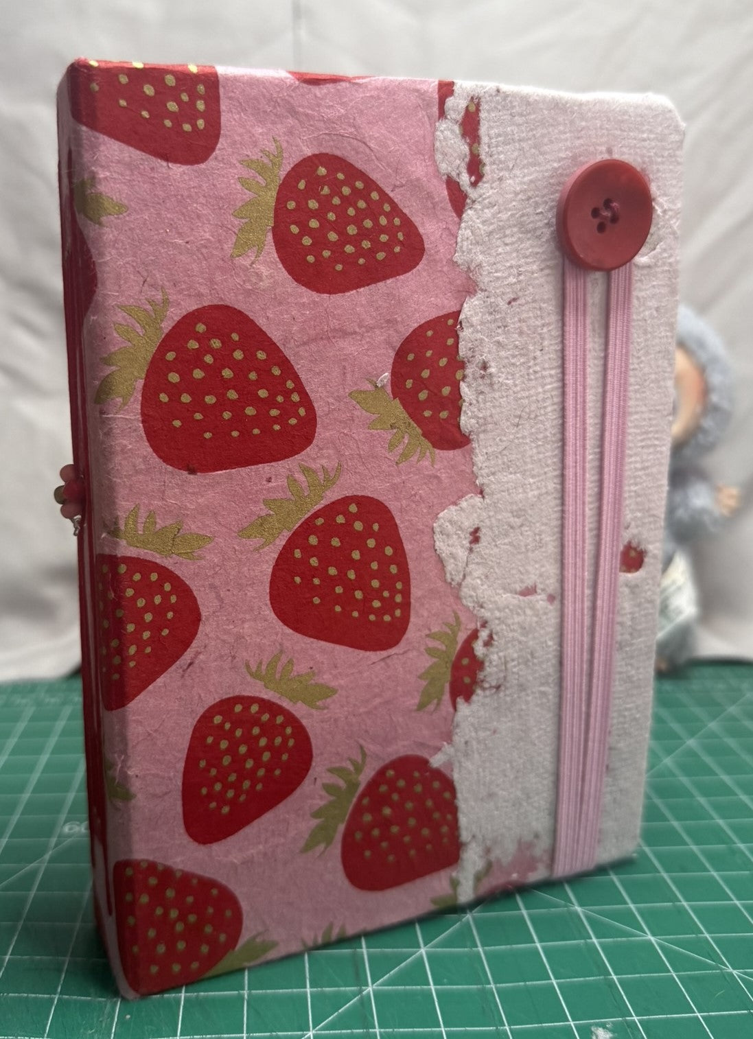 Strawberries and Handmade Paper - ooak