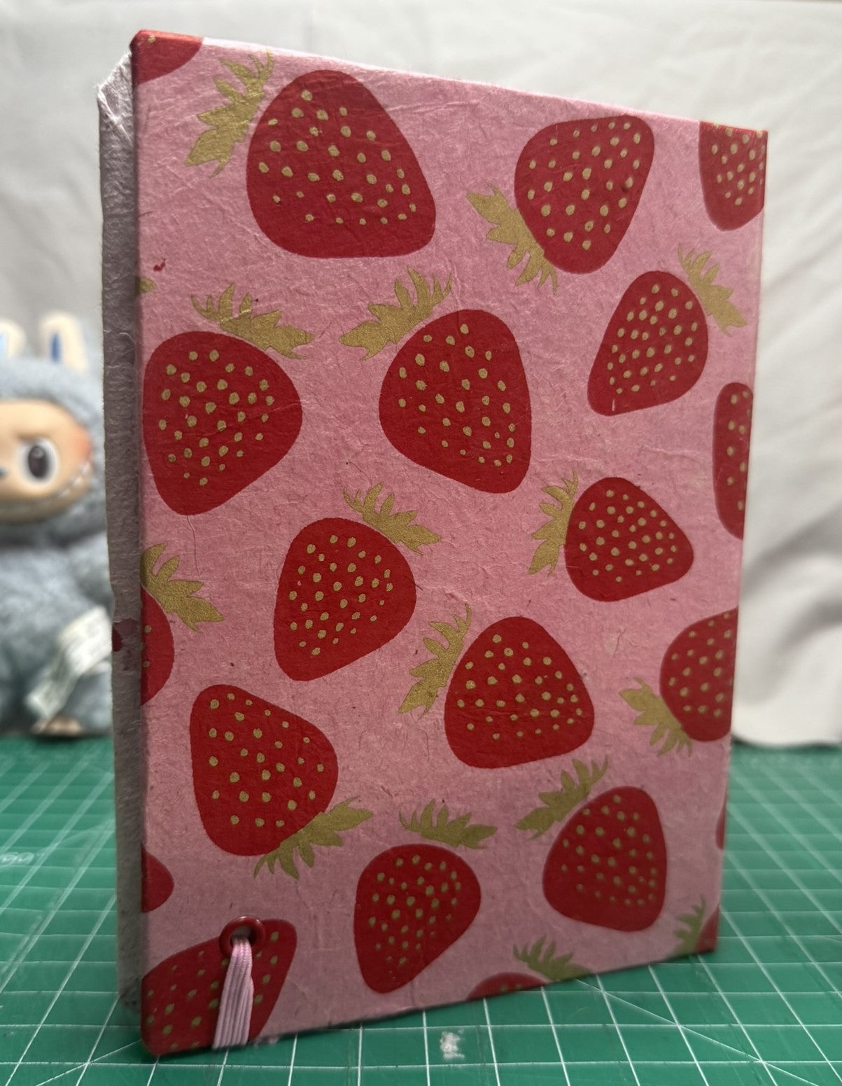 Strawberries and Handmade Paper - ooak