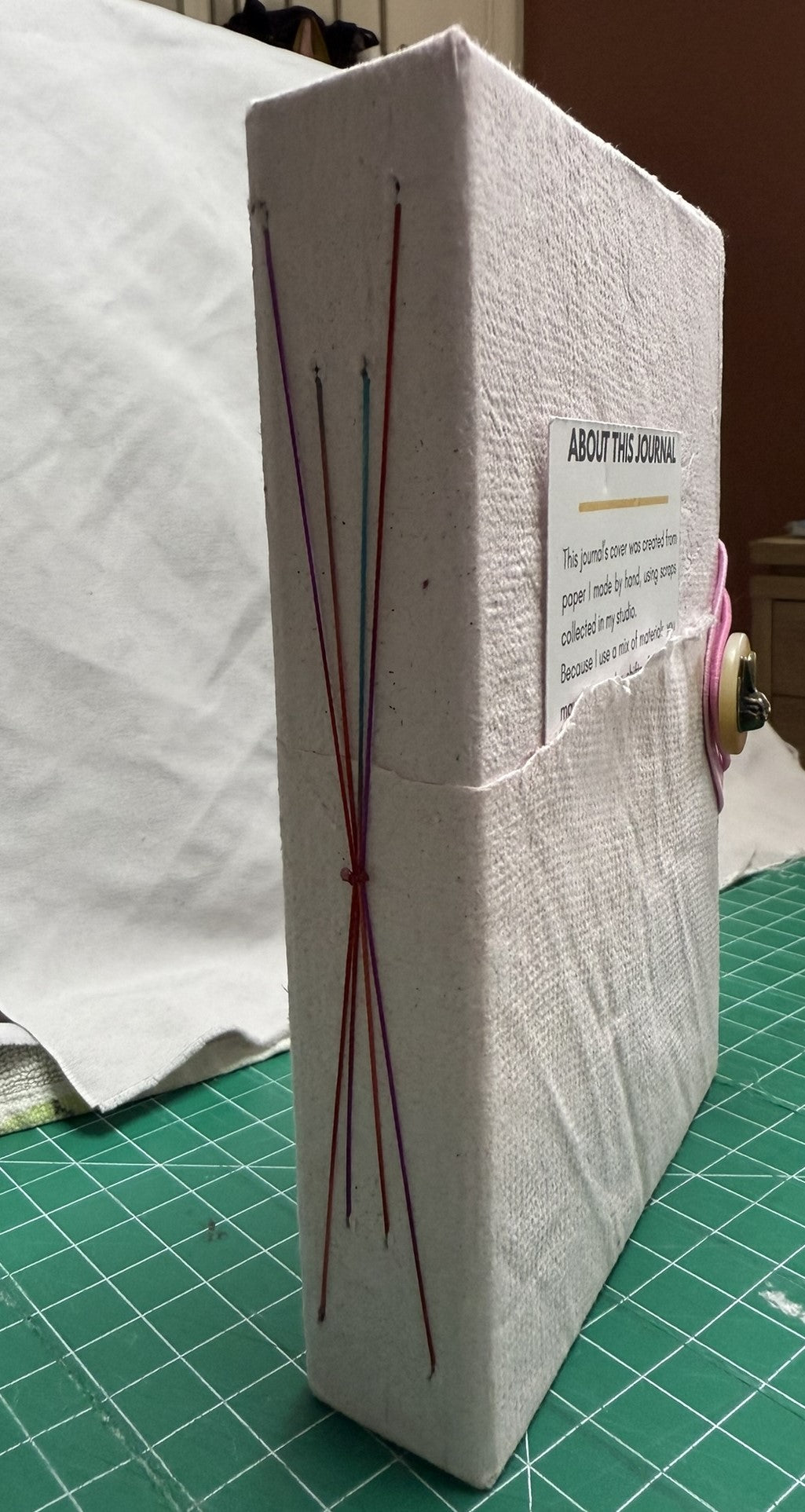 Handmade Pink Paper Journal - ooak