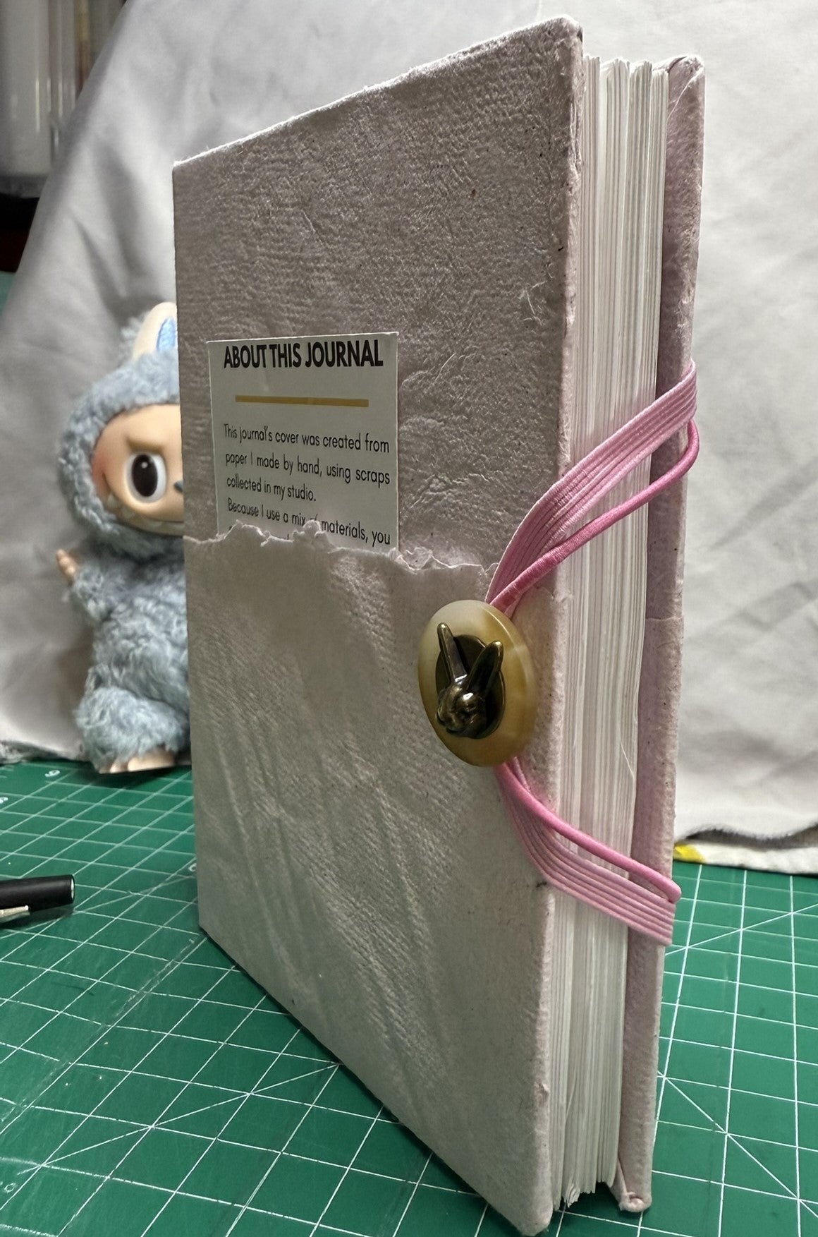 Handmade Pink Paper Journal - ooak