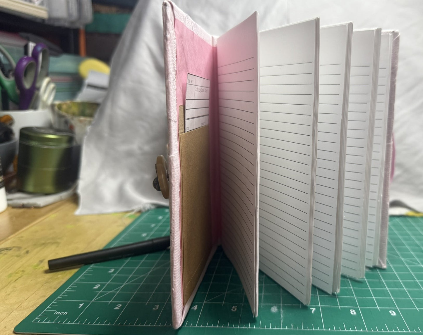 Handmade Pink Paper Journal - ooak