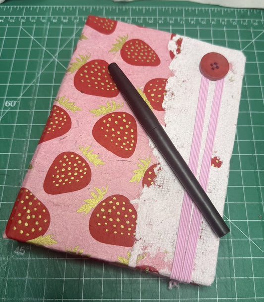 Strawberries and Handmade Paper - ooak