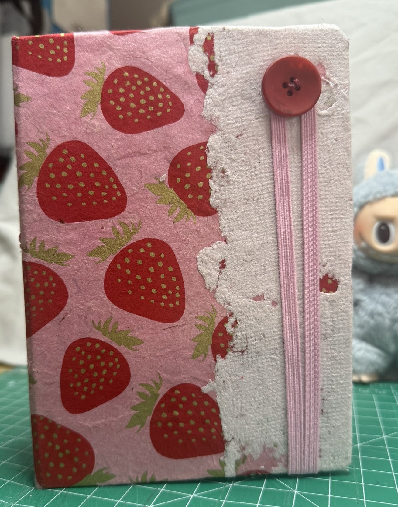 Strawberries and Handmade Paper - ooak