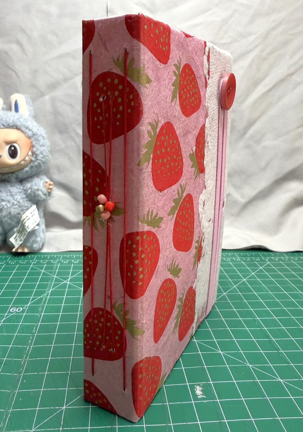 Strawberries and Handmade Paper - ooak