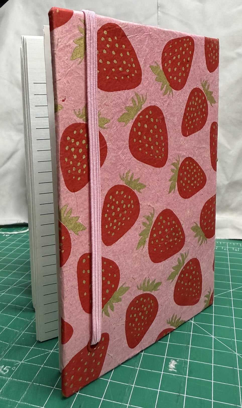 Strawberries and Handmade Paper - ooak