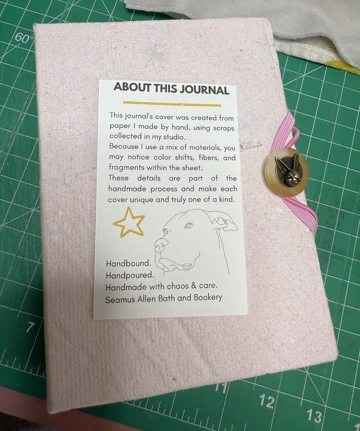 Handmade Pink Paper Journal - ooak