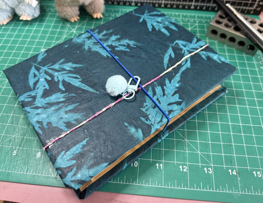 Blue Sun-dyed Ferns with Matching Box