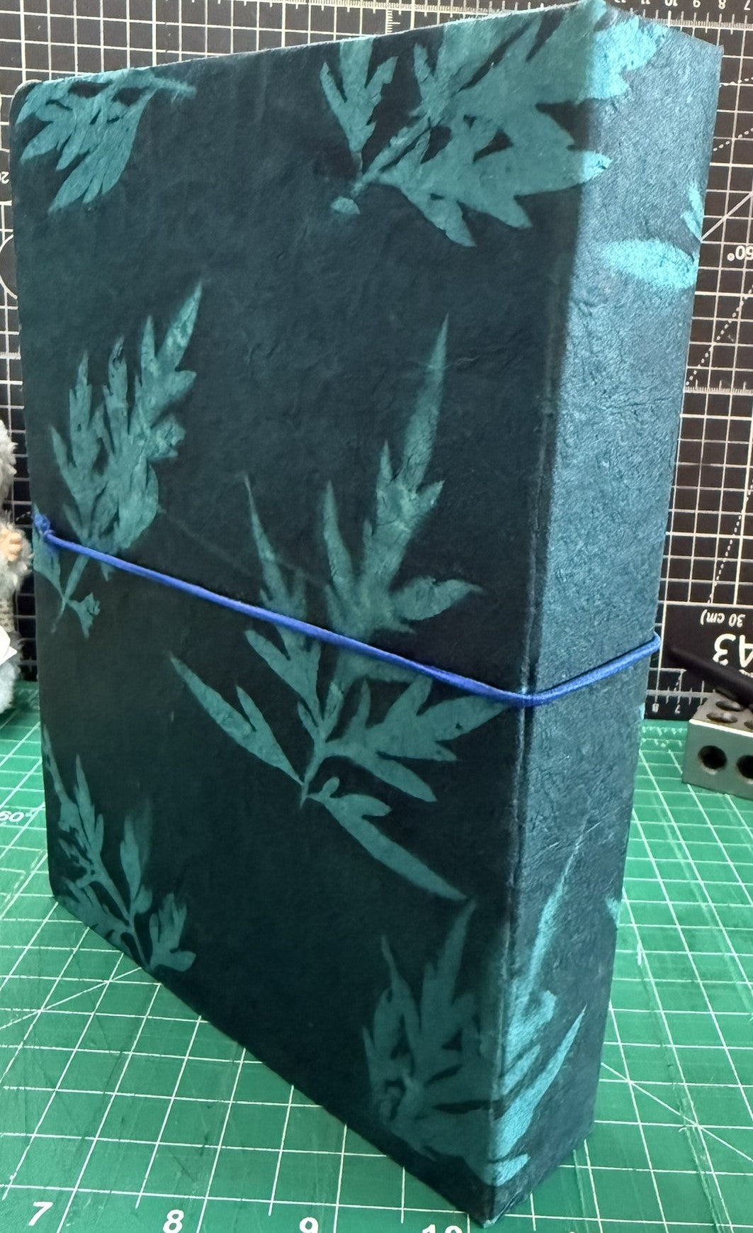 Blue Sun-dyed Ferns with Matching Box