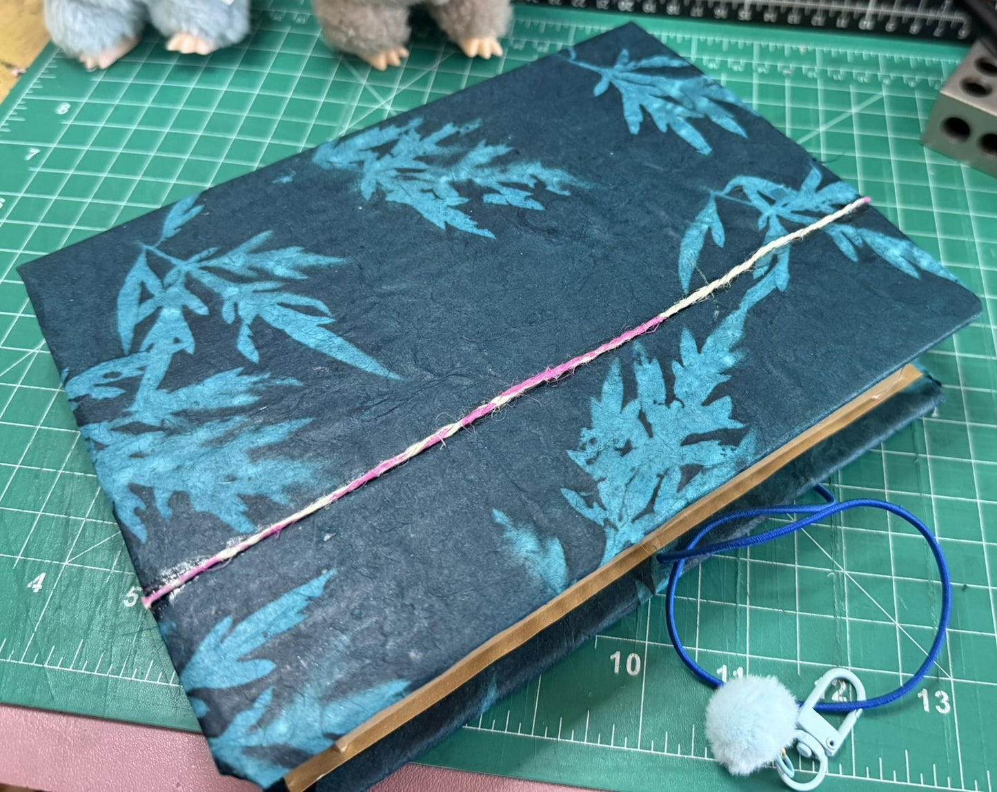 Blue Sun-dyed Ferns with Matching Box