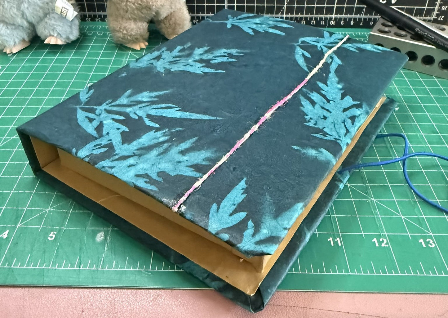 Blue Sun-dyed Ferns with Matching Box