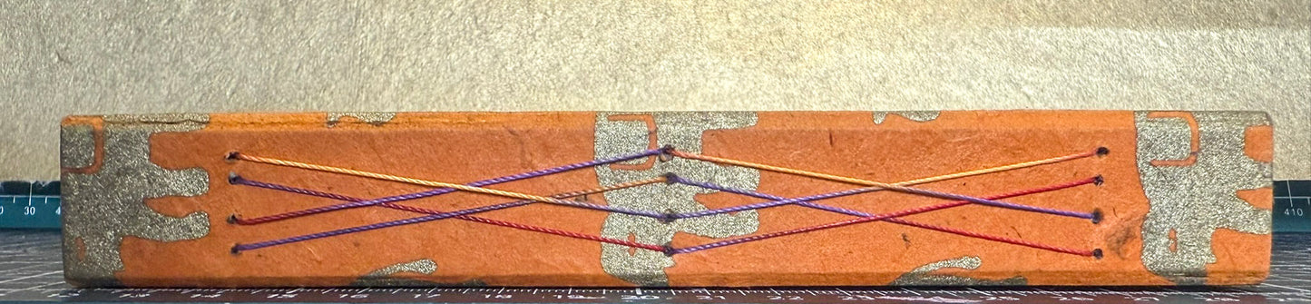 Gold Elephants on Orange