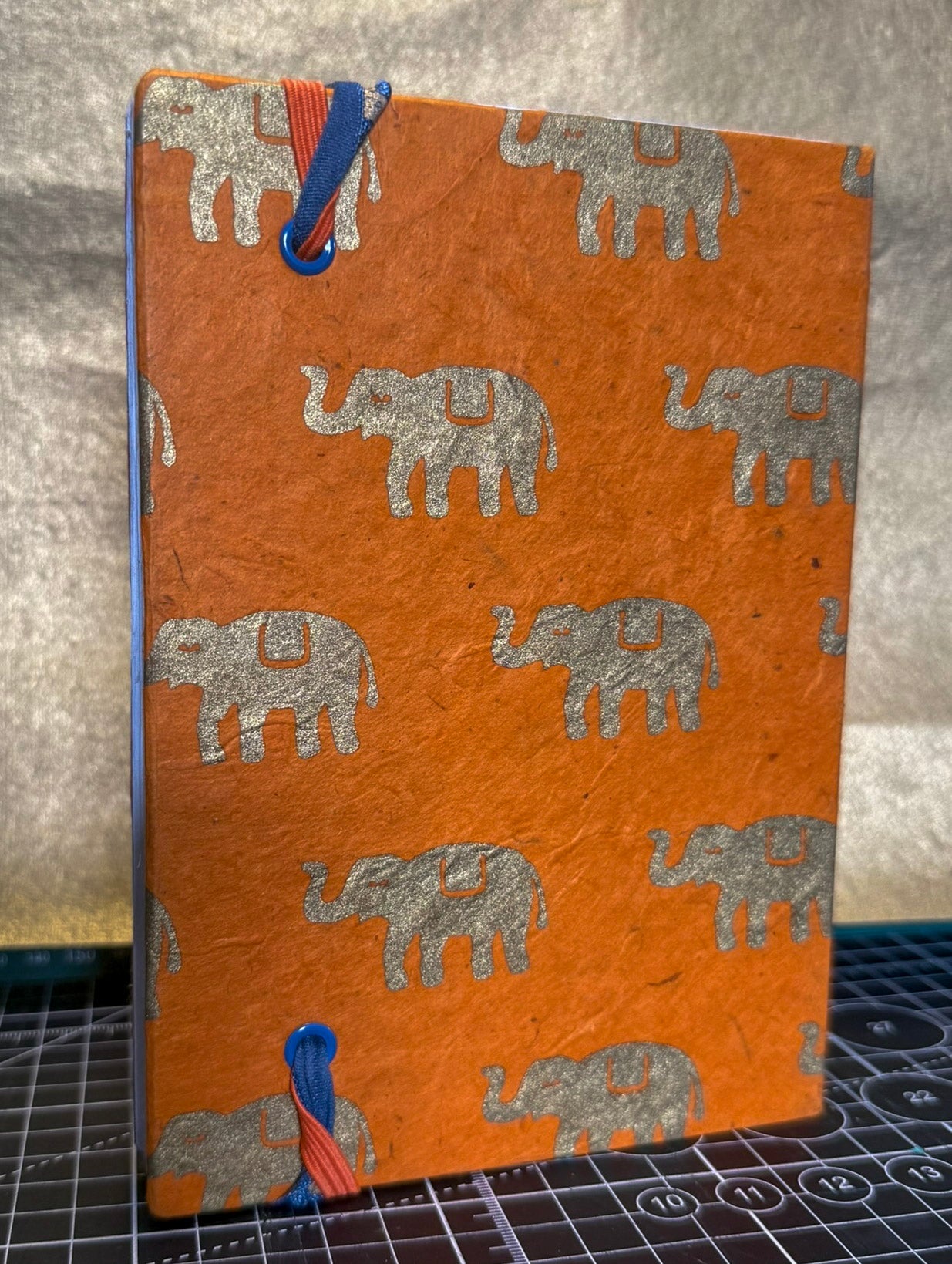 Gold Elephants on Orange